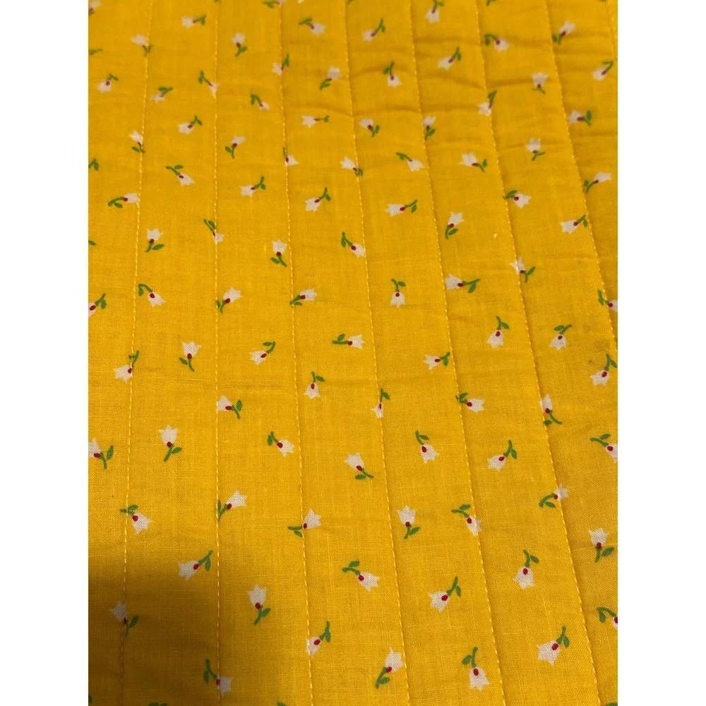 Now Designs Yellow Quilted Floral Apron 100% Cotton Made in USA Cottagecore Bib